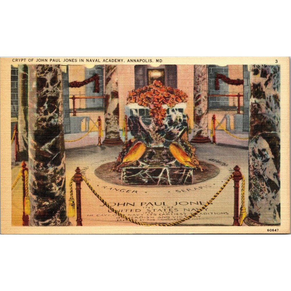Post Cards,Vintage,Crypt of John Paul Jones,US Naval Academy,Annapolis, Md, PC35